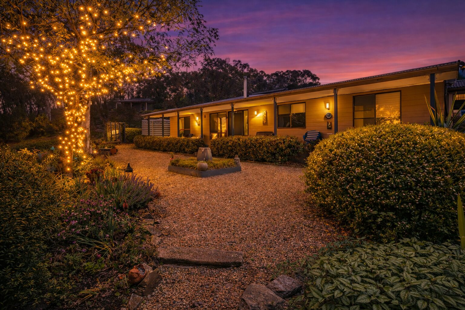 A rural Goulburn property at dusk