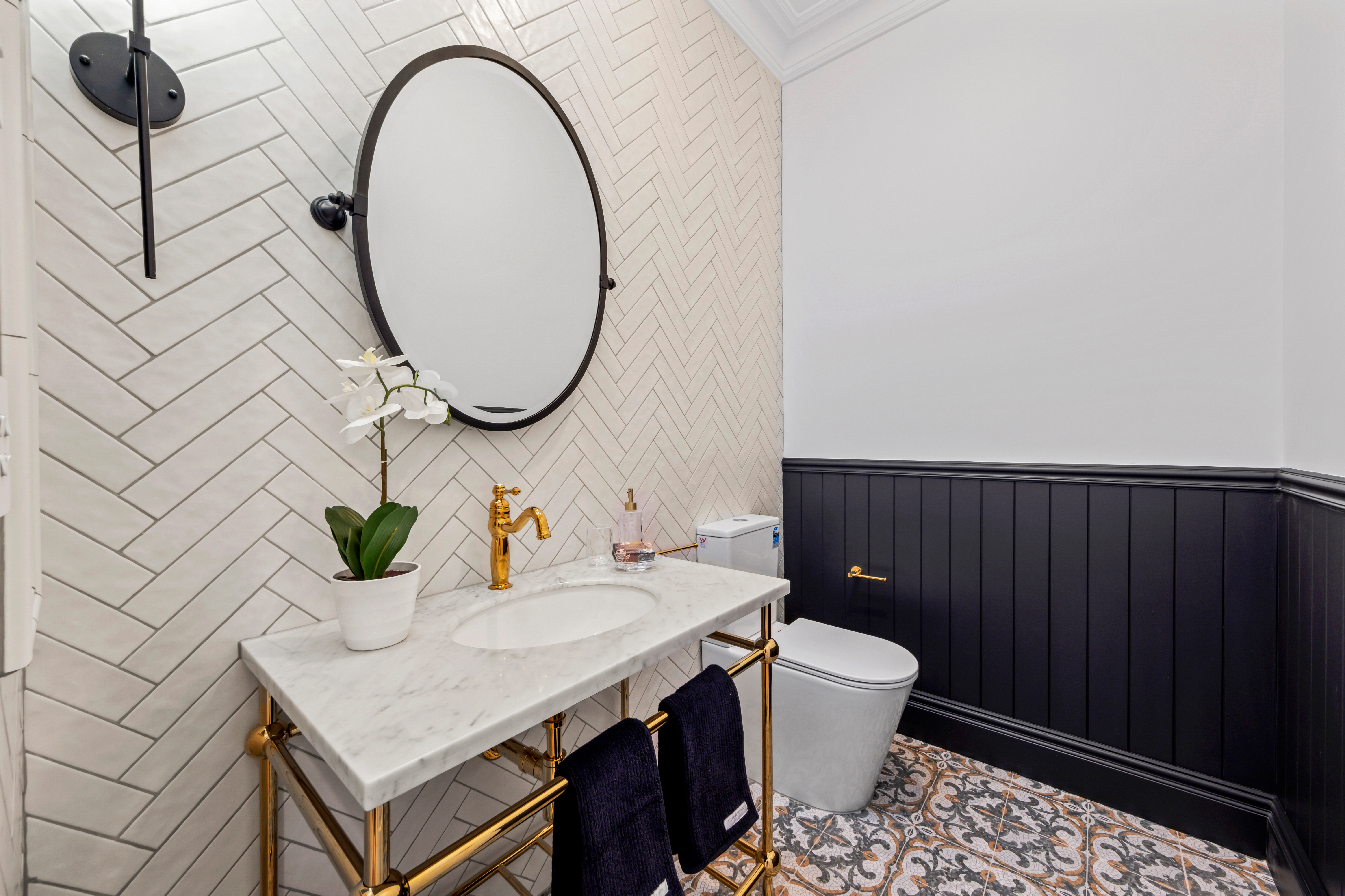 A light-filled open-plan living space, styled for sale